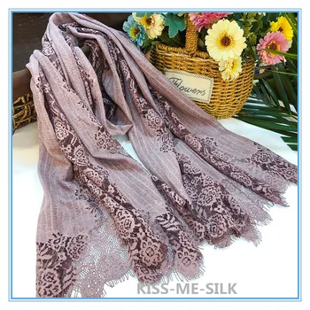 KMS Classic uld blonder blandet tørklæde sjal high-end mode tørklæde sjal Efterår og vinter for Pige Dame Kvinder, 45*175cm