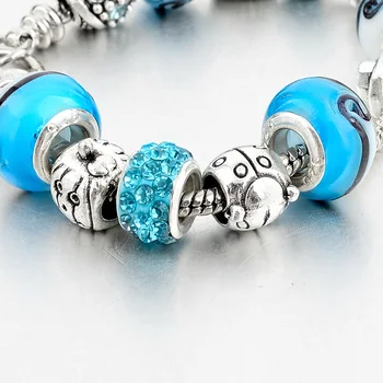 Nye Ankomst Ocean Style Blå Krystal/Glas Perler Armbånd & Armbånd Europæiske Perler Armbånd Til Kvinder Pulseira Sbr160081