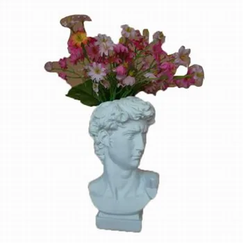 [NOVEMBER] Michelangelo Buonarroti David Hoved Portrætter Harpiks Efterligning Gips Vase Stue Planter Flower Pot Ornamenter Håndværk