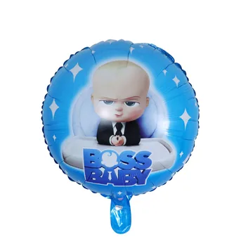10stk 18inch Runde Baby boss Fødselsdag Part Tema Folie Helium-Balloner Kids Fødselsdag Part Dekorationer Leverer Luft Globos Bold