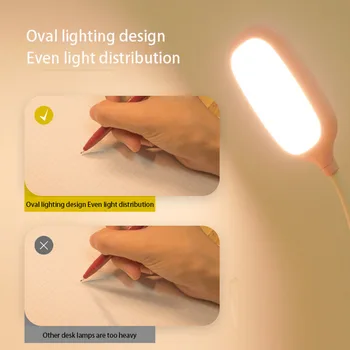 LED-Lille bordlampe Beskyttelse af Øjne Bruser Studerende Opladning Stik-i Dual-Purpose Læring Ins Soveværelse Sengen Tyfon