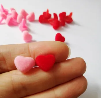 100pcs 12mm hjerte form strømmer toy næse sikkerhed dyr dukke næse + blød skive til diy dukke fund--pink /rød
