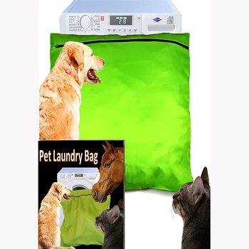 Pet vaskepose Stopper dyrehår Blokering Vaskemaskine Jumbo Størrelse Vask Taske perfekt til Hund, Kat, Hest Hair Remover
