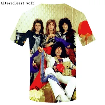 Freddie Mercury Design mænd 3D-T-Shirt Dronning Band T-Shirt Mænd Harajuku Sommeren korte Ærmer Mænd queen t-Shirt til mænd