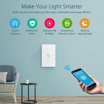 NEO Coolcam Wifi væglampe Skifte Én Gang WiFi Remote, Smart Hjem Væggen Touch Skifte OS, Standard