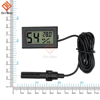 Professionel Mini Digitale Hygrometer Thermome Meter Fugtighed Temperatur Indendørs Luftfugtighed Sensor LCD-Skærm med 1,5 M Kabel