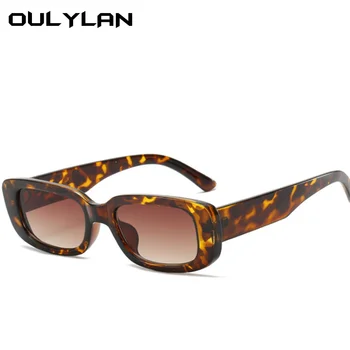 Oulylan 2021 Vintage Solbriller Kvinder Luksus Personlighed Lille Sol Briller til Mænd Retro Sort / Gule Briller UV40 Spejl