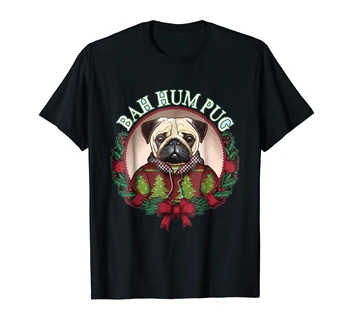 For Pug Elskere Bah Hum Pug Sjove Jul Ordspil T-Shirt-kortærmet T-Shirt-Sort