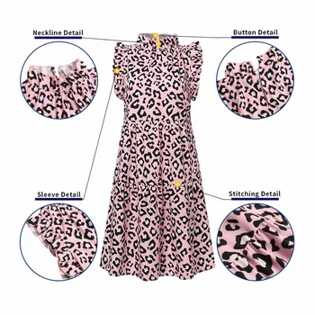 Kvinder Leopard Kjole Boheme-Party Kjoler Pjusket Sundress badeferie Vestidos 2021 VONDA Plus Size Kjole Femme