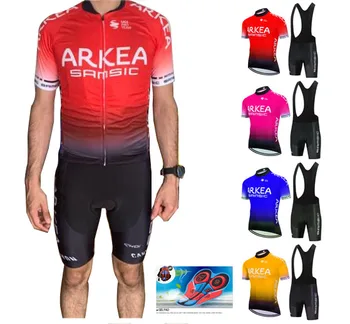 Sommeren 2020 Pro ARKEA Cykling Jersey Sat MTB Tøj Fluorescerende Grøn Cykel Tøj Maillot Ropa Ciclismo Mænd Cykling Sæt