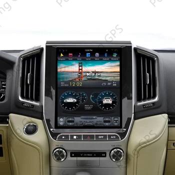For Toyota Land Cruiser LC200 2016-2019 Bil DVD-Afspiller Tesla Style GPS-Navigator Android 9.0 Radio Multimedie-Afspiller DSP 4G+128G