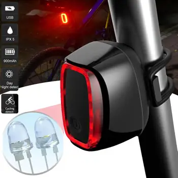 Cykel Smart Auto Brake Sensing Lys Vandtæt LED Opladning Cykling Cykel Baglygte Bageste Lys Tilbehør