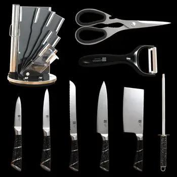 8-i-1 Køkken Knive kokkekniv Brød Nytte Skrælle Cleaver Sæt Knive i Rustfrit Stål Klingen Slien Skrællekniv Forsendelse Nu