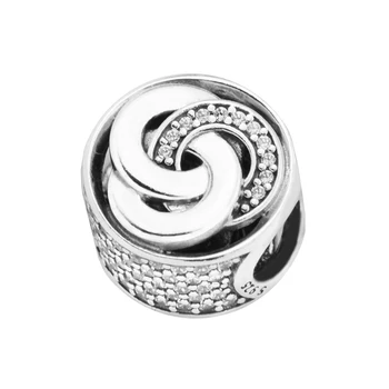 Passer til Pandora Armbånd indbyrdes Forbundne Cirkler Perler 925 Sterling Sølv Charms DIY Smykker Natur Sten Perlas BerloQue