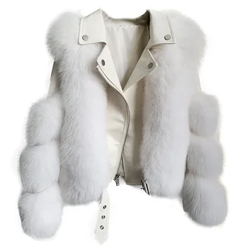 Damer 2020 Vinter Mode Ægte Ræv Pels Fåreskind frakker Tykkere varm kvinder ægte pels jakker og pels