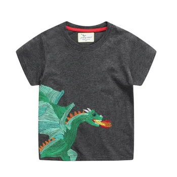 Hoppe Meter Sommer Baby Dinosaurer Print Bomuld Tøj Kort Ærme T-shirts, Børn, Mode Toppe, t-Shirts til Drenge, Piger, Slid
