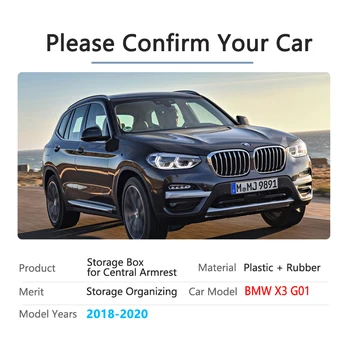 Bil Arrangør Tilbehør til BMW X3 G01 2018 2019 2020 Boks, Armlæn Opbevaring Stuvning Rydde Mønt Box X3M xDrive 20i 20d