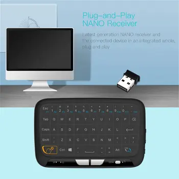 2.4 GHz Mini-Baggrundslys Trådløse Tastatur H18+ USB Fuld Touchpad Skærmen Air Mouse Business Kontor Tastatur