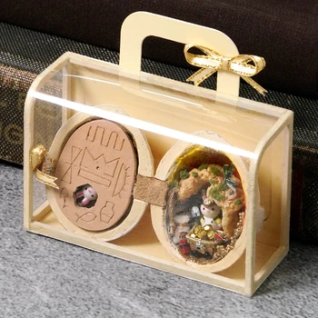 DIY-Dukkehus Møbler Miniature Træ-Miniaturas Dukke Hus Boks Theatr Legetøj til Børn Fødselsdag Gaver Casa Frø Verden R4