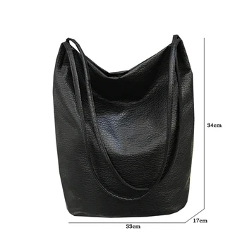 YBYT retro kvinder vasket læder håndtasker hotsale blød PU læder spand taske indkøbspose Stor Kapacitet kvindelige skulder tasker