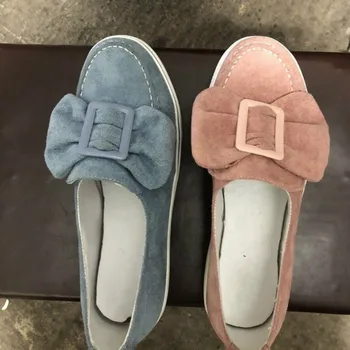 Lejligheder Kvinder Strømmer Sløjfeknude Loafers Damer Slip På Gå-Sko-Kvinde Sneakers Plus Size 2021 Casual Kvindelige Nye Mode