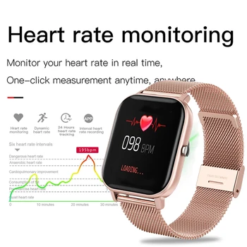 LIGE Nye Damer Smart ur med puls, Blodtryk Overvågning Fitness tracker Sport Kvindelige smart ur Mandlige Til Android, iOS