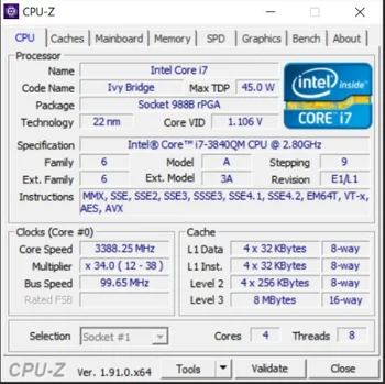 Gratis forsendelse INTEL CPU I7-3840QM SR0UT I7-3840QM SROUT 2,8 G-3,8 G/8M