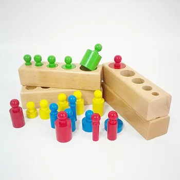 Montessori Materialer, Baby Legetøj Af Træ Farverige Socket Motorblok For Børn I Pædagogiske Dagtilbud Tidlig Læring Legetøj