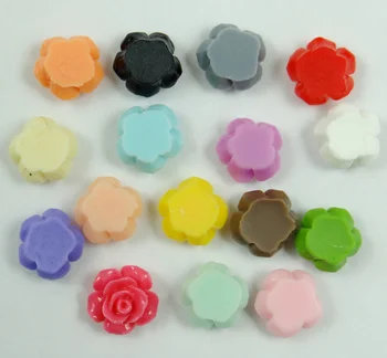 Engros 100PCs forskellige farver Steg Blomst Acryl Perler Armbånd Halskæde Jewery Resultater 15mm 100Pcs/Taske UDEN HUL