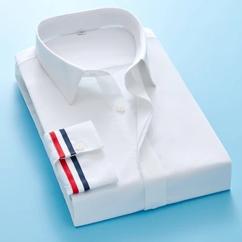 Mænds tøj, hvid og sort shirts koreansk tøj, Skjorte, der er Omfattet Stolpe Formel Business Standard-fit langærmet Shirts