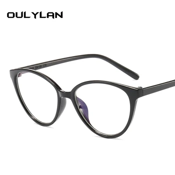 Oulylan Anti Blå Lys Cat Eye Briller Ramme Kvinder Briller Optisk Plast Klar Linse Nærsynethed Briller til Damer Briller