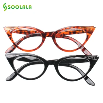 SOOLALA Cat Eye Briller til Læsning Kvinder 0.5 1.25 1.75 Solbriller, læsebriller Night Vision Briller Recept Sol Briller
