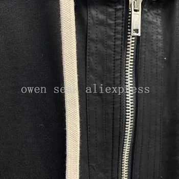 Owen Seak Mænd Bomuld, Sweatshirts og Hættetrøjer Gotiske Mænds Tøj i Overstørrelse Efteråret High Street Hip Hop Kvinder Lang Sort Zip-Pels