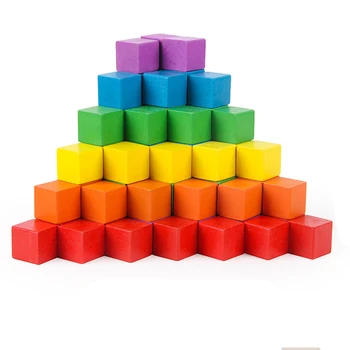 100pcs 1 cm 1,5 cm 2cm farverige træ-terninger træ terninger brætspil for familie og børn brætspil 6 farver