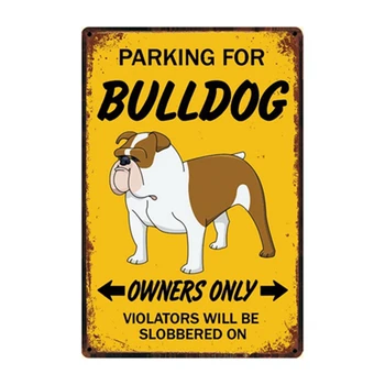 Forsigtig Hunde Livet Er Bedre med Bulldog Pas på Hunden Metal Sign Tin Plakat Hjem Indretning Bar Væg Kunst Maleri 20*30 Cm Størrelse