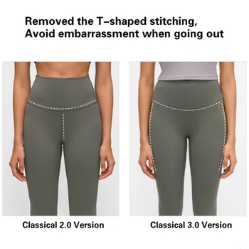 2020 Nye NULS Yoga Bukser Kvinder Problemfri Leggings Blødt Capri Bukser baglomme Fitnesscenter Leggings Hip Push Up Trænings-og løbetights