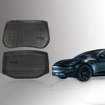 Tilbehør Til Bilen Trunk/Frunk Gulvmåtte Opbevaring Mat Al Slags Vejr Beskyttelse Kraftig Gummimåtte Kompatibel For Tesla Model 3