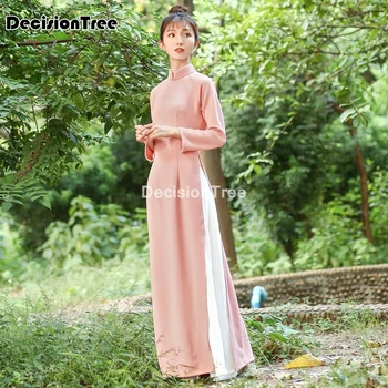 2021 kvinder cheongsam vietnam aodai elegant lang kjole suit female kjole ao dai kinesiske dressoriental qipao elegant fest kjole