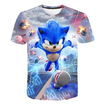 Sonic the Hedgehog t-shirt Kids Sports T-shirt til Drenge Tegneserie T-Shirt 3D Printet Sonic t-shirt Baby, Børn Mode Afslappet Toppe