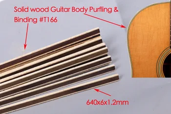 Guitar Strip Træ Purfling Bindende Guitar Krop Dele Indlæg 640x6x1.2 mm 166# 20 stk