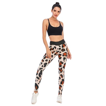 Zohra Sexede Kvinder Legging Leopard Udskrivning Trænings-og leggins Mode Slank legins Høj Talje Leggings Bukser Kvinde