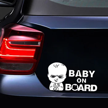Advarsel Baby om Bord Boss Sjov Bil Mærkat Biler, Motorcykler Udvendigt Tilbehør Reflekterende Vinyl Decals,20cm*11.3 cm