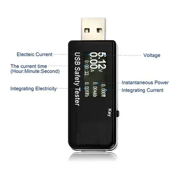 USB-Sikkerhed Tester,USB Digital Power Meter Tester Multimeter Strøm og Spænding Overvåge DC 5.1 30V Amp Spænding Power Meter, Tes
