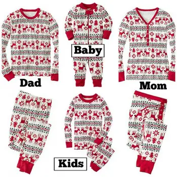 Jul forældre-barn tøj Jul Efterår-vinter matchende family tøj Nattøj familie ser mor og datter pyjamas