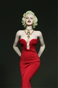 Brugerdefineret 1/6 Rød Nederdel Efterfølgende Backless Marilyn Monroe-Kjole til Aften i Kvindelige Tøj Modeller-Legetøj for 12v Soldat Action Figur