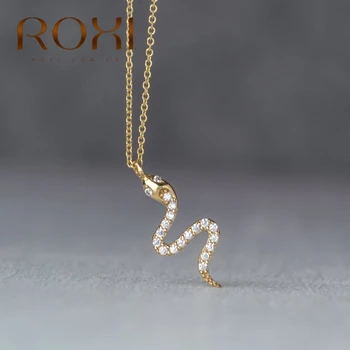 ROXI Fashion Animal Slange Vedhæng Guld Halskæde 925 Sterling Sølv, Halskæder til Kvinder Collares Bijoux Femme Choker Smykker
