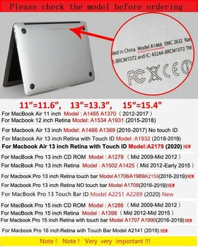 Dropproof PU Læder Laptop Case Til 2020 Nye Apple Macbook Air Pro Retina Touch Bar 11 12 13 15 16 tommer A1370 A1502 A1278 A2251