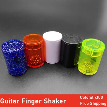 100pcs Plast Finger Sand Shaker Hammer Rytme Multi Farve Finger Ring til Ukulele, Guitar, Banjo Band Akkompagnement Accesory