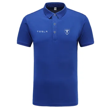 Nye klassiske Tesla logo Polo shirt mænd brand-casual tøj solid sommer bomuld Polos