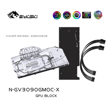 Bykski Vand Blok brug for GIGABYTE RTX 3080 GAMING OC 3X 10G/3090 GPU Kort / Fuld Dækning Kobber Radiator Blok /EN-RGB / RGB